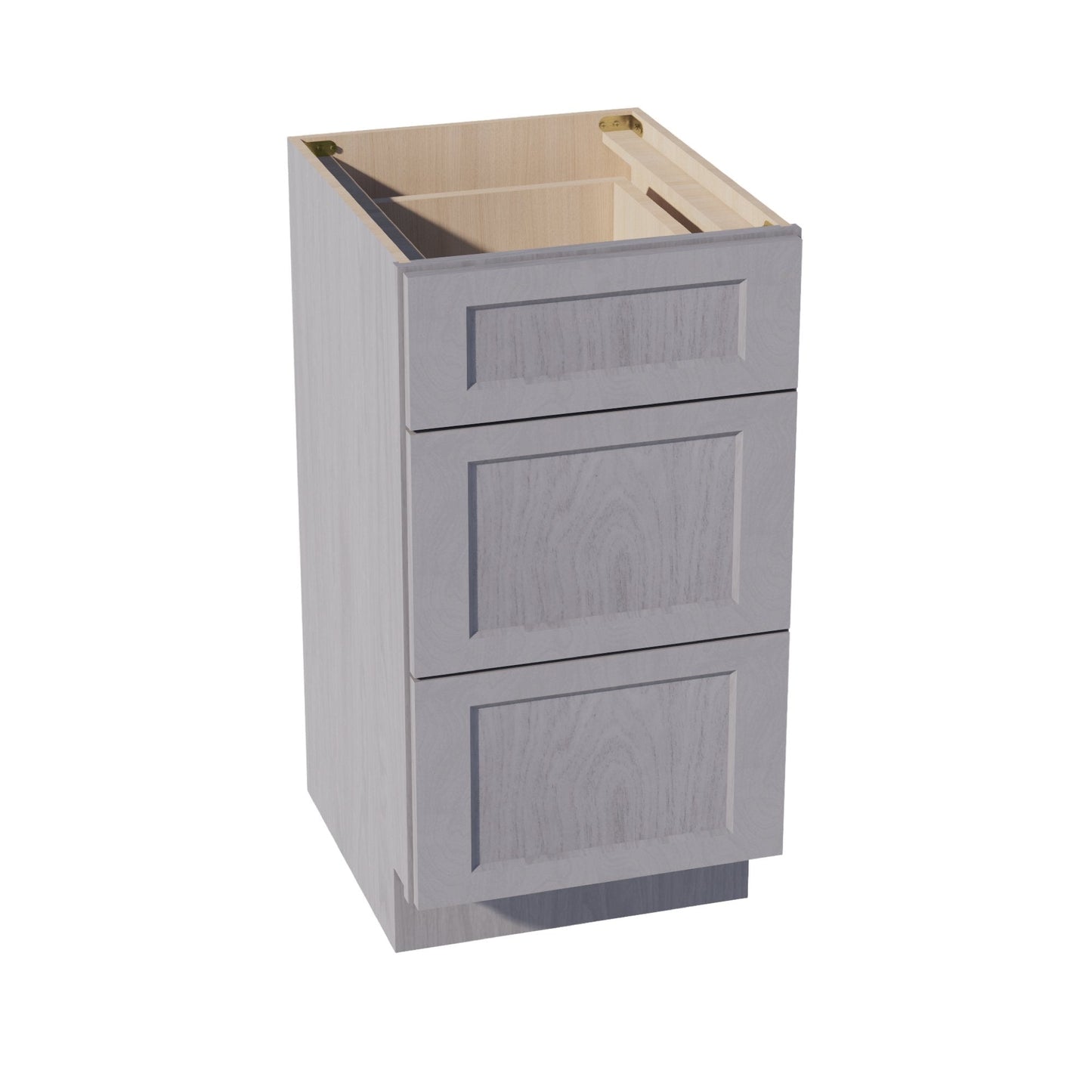 HLG-VDB1821: Light Gray Shaker 18"W x 34-1/2"H x 21"D 3 Drawers Vanity Base Cabinets