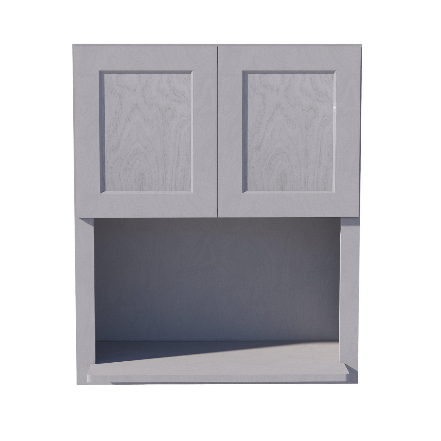 HLG-WM3036: Light Gray Shaker 30"W x 36"H 2 Doors Wall Built-in Microwave Cabinets