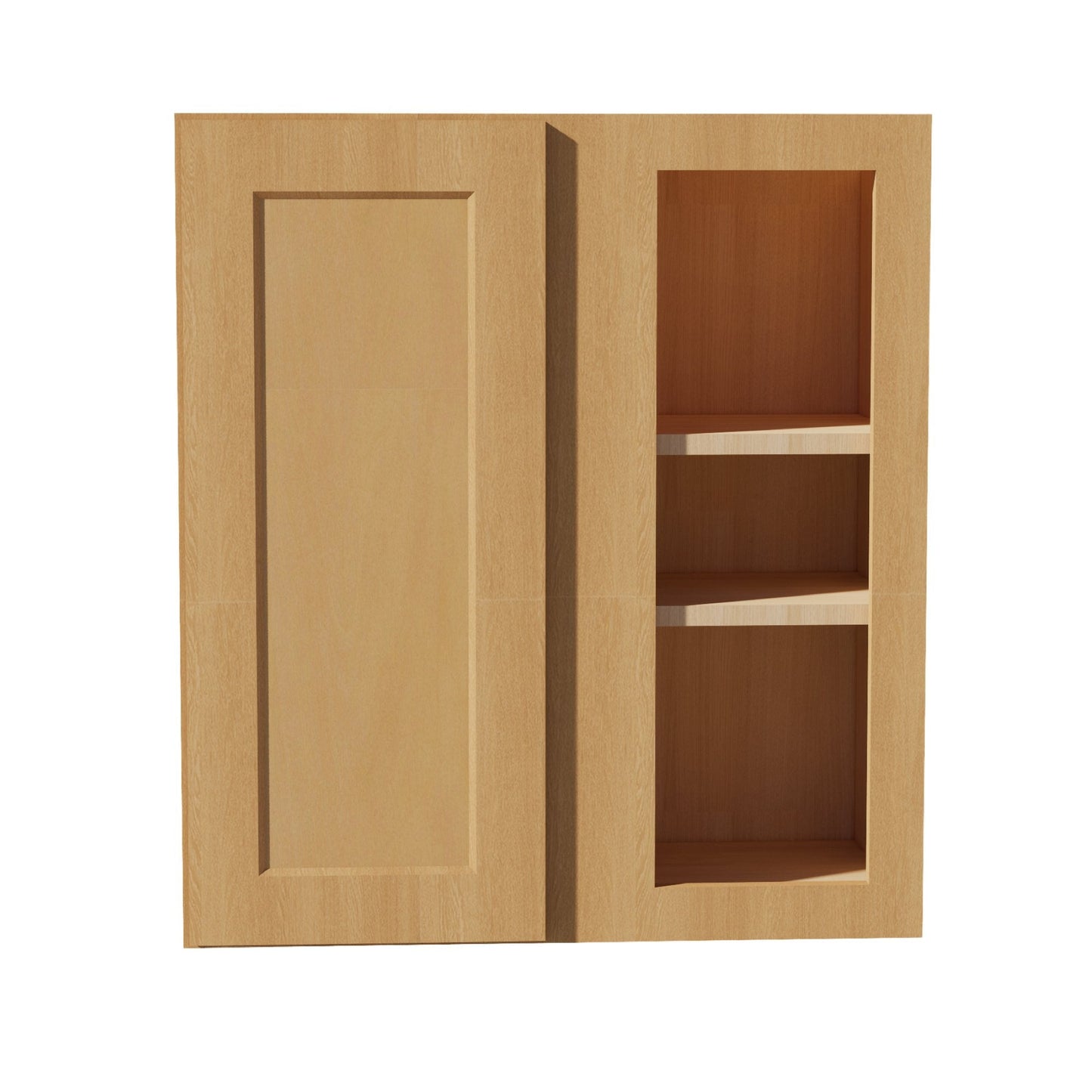 HT-WBC2730: Timber Wood Shaker 27"W x 30"H 1 Door & 2 Shelves Wall Blind Corner Cabinets