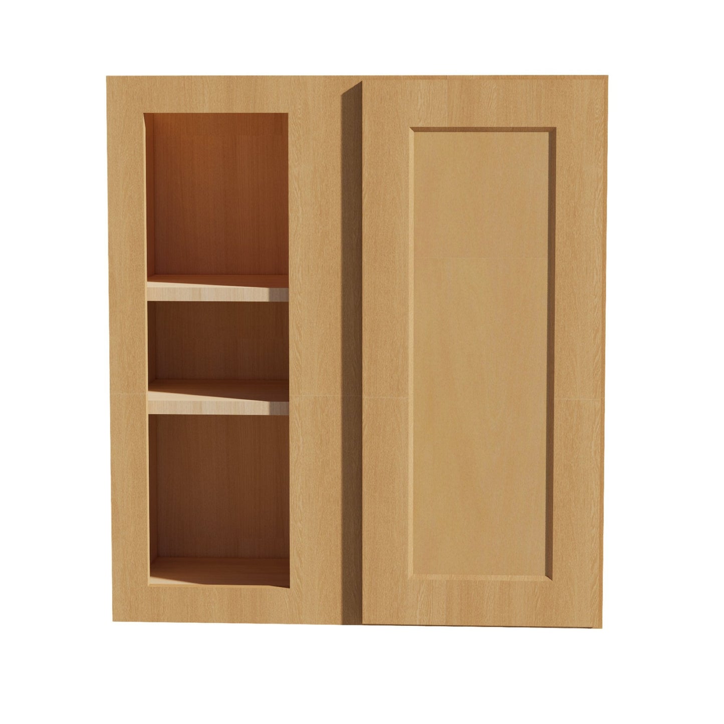HT-WBC2730: Timber Wood Shaker 27"W x 30"H 1 Door & 2 Shelves Wall Blind Corner Cabinets