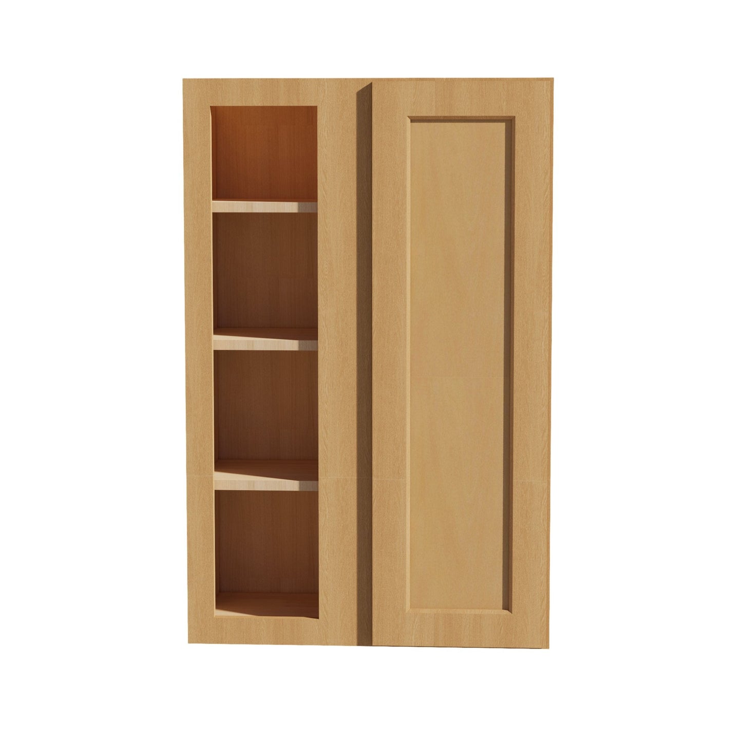 HT-WBC2742: Timber Wood Shaker 27"W x 42"H 1 Door & 2 Shelves Wall Blind Corner Cabinets
