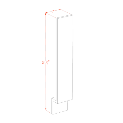 HF-BF6: Frost White Shaker 6"W Base Cabinet Filler