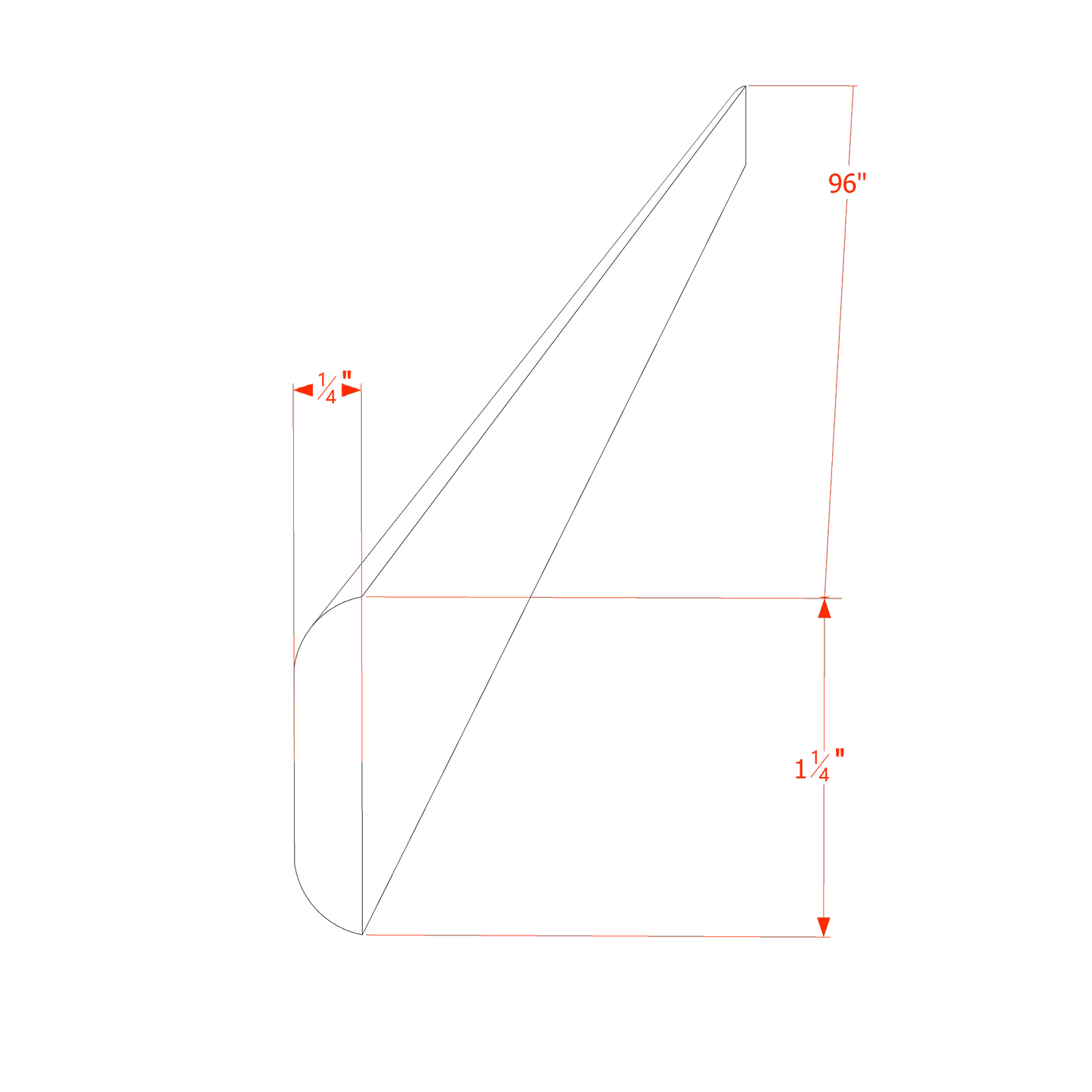 TW-BM1-1/4: Creamy White Shaker 96"W x 1-1/4"H x 1/4"D Batten Molding