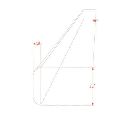 TW-BM1-1/4: Creamy White Shaker 96"W x 1-1/4"H x 1/4"D Batten Molding