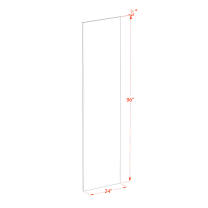 TW-BP2496-3/4: Creamy White Shaker 24"W x 96"H x 3/4"D Base End Skin Panel