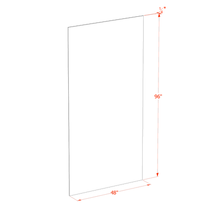 HF-BP48x96-1/4: Frost White Shaker 48"W x 96"H x 1/4"D Base End Skin Panel