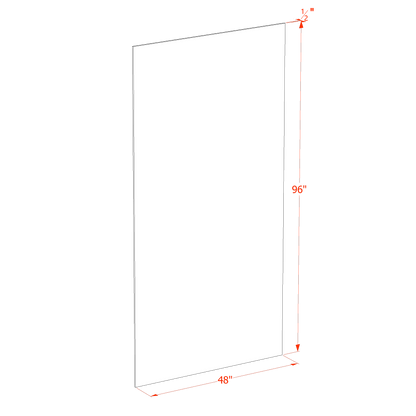 HF-BP48x96-1/2: Frost White Shaker 48"W x 96"H x 1/2"D Base End Skin Panel