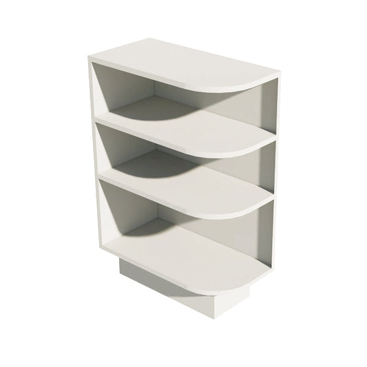 DI-BES12L: Dallas Ivory Shaker 12" 4 Shelves End Shelf Corner Base Cabinets (Left Open)