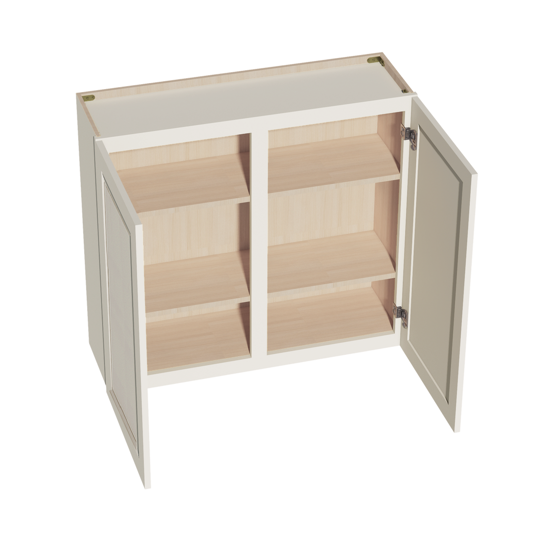 DI-W3936: Dallas Ivoryd Shaker 39"W x 36"H 2 Doors & 2 Shelves Standard Wall Cabinet