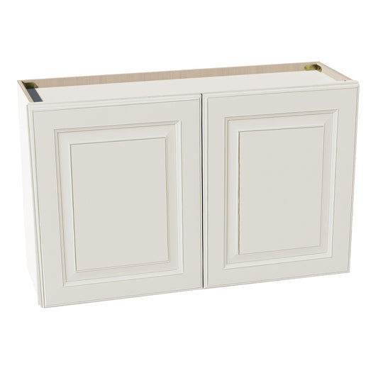 DI-W3924: Dallas Ivory Shaker 39"W x 24"H 2 Doors Standard Wall Bridge Cabinet