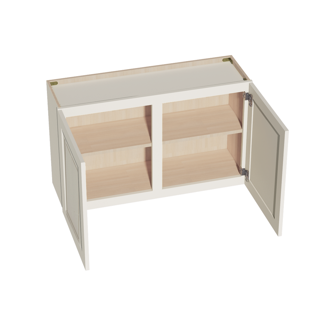 DI-W3924: Dallas Ivory Shaker 39"W x 24"H 2 Doors Standard Wall Bridge Cabinet
