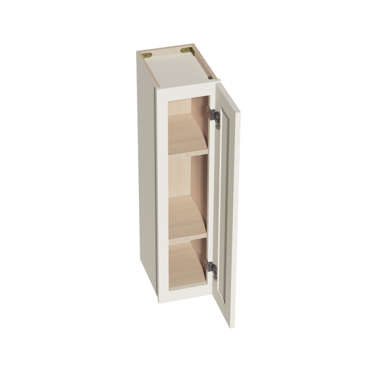 DI-W0936: Dallas Ivory Shaker 09"W x 36"H 1 Door & 2 Shelves Standard Wall Cabinet