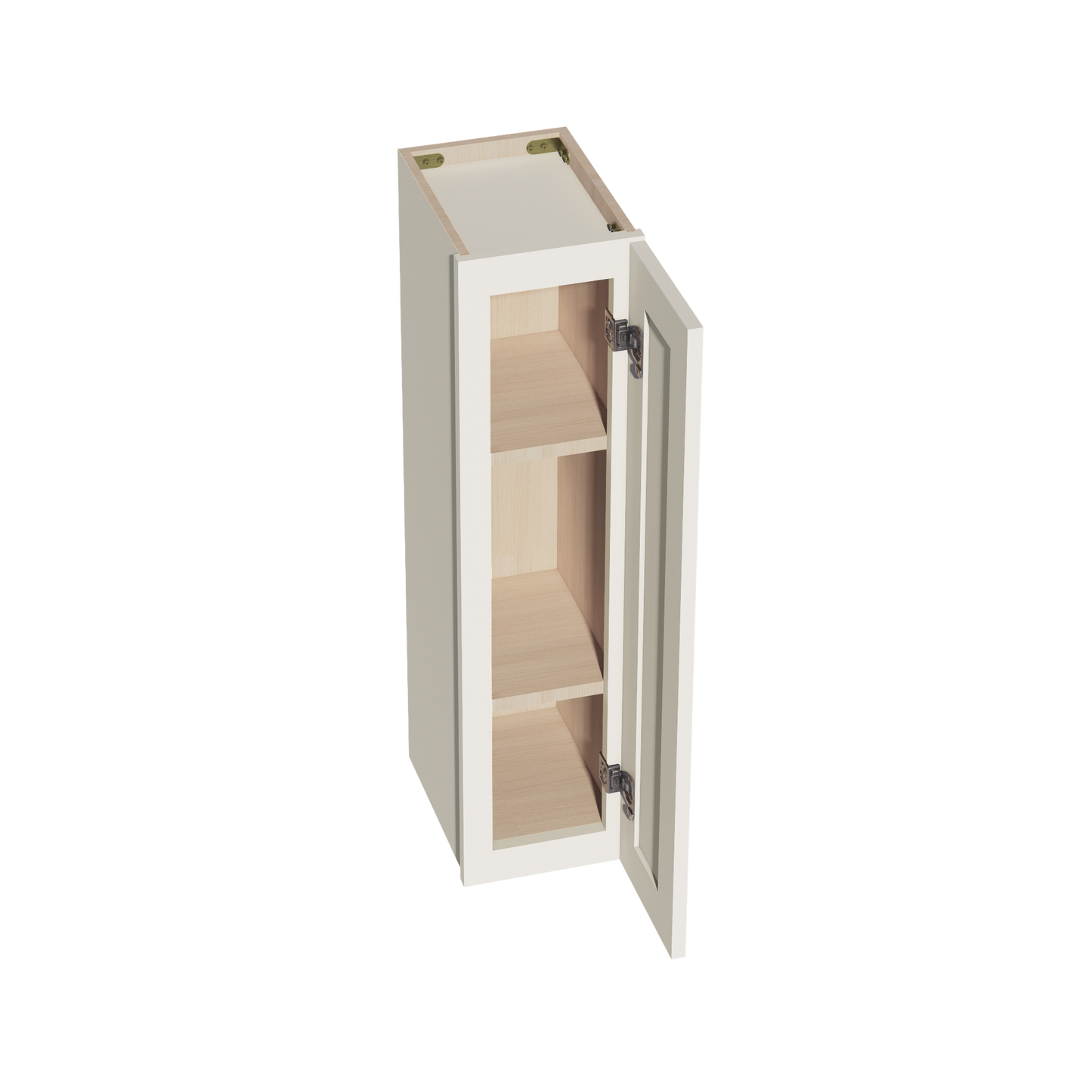 DI-W0936: Dallas Ivory Shaker 09"W x 36"H 1 Door & 2 Shelves Standard Wall Cabinet