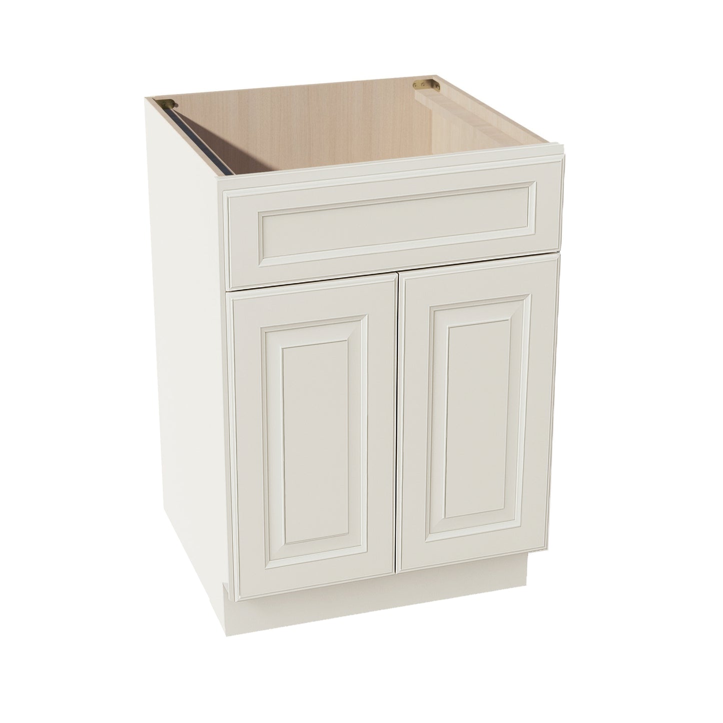 DI-SB24: Dallas Ivory Shaker 24" 2 Doors 1 False Drawer Sink Base Cabinet