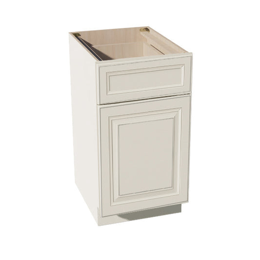 DI-B18TR: Dallas Ivory Shaker 18" 1 Drawer Trash Pull Out Base Cabinet