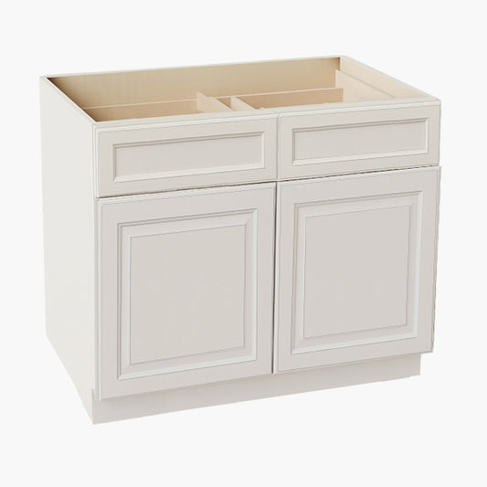 DI-B42: Dallas Ivory Shaker 42" 2 Drawers 2 Doors Standard Base Cabinet