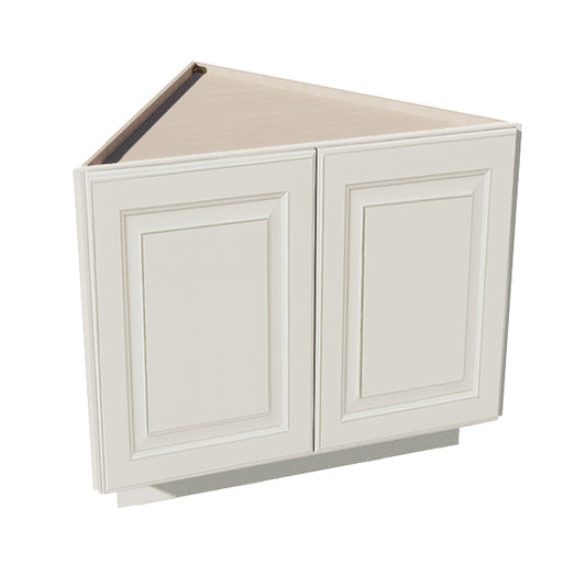DI-BEC24: Dallas Ivory Shaker 24" 2 Full Height Door Angled End Base Cabinets