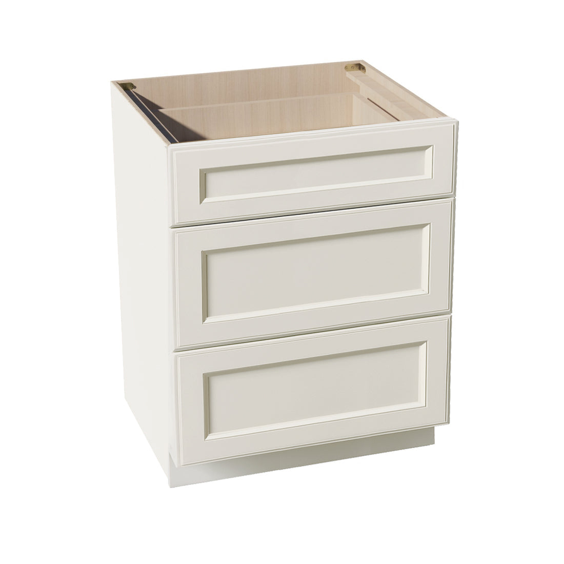 DI-DB27: Dallas Ivory Shaker 27" 3 Drawers Base Cabinet
