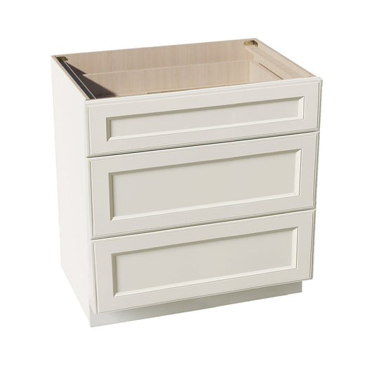 DI-DB33: Dallas Ivory Shaker 33" 3 Drawers Base Cabinet