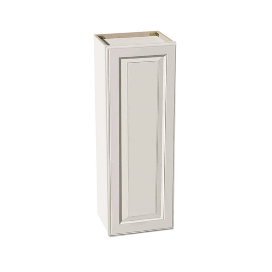 DI-W1542: Dallas Ivory Shaker 15"W x 42"H 1 Door & 3 Shelves Standard Wall Cabinet