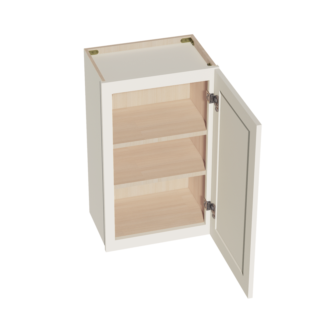 DI-W1830: Dallas Ivory Shaker 18"W x 30"H 1 Door & 2 Shelves Standard Wall Cabinet