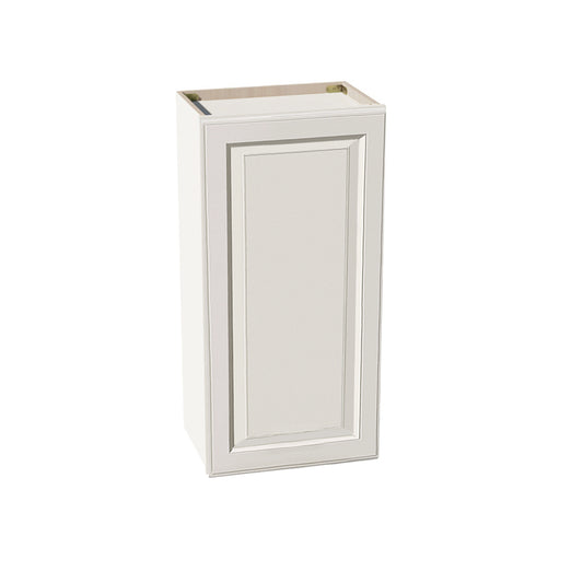 DI-W1836: Dallas Ivory Shaker 18"W x 36"H 1 Door & 2 Shelves Standard Wall Cabinet