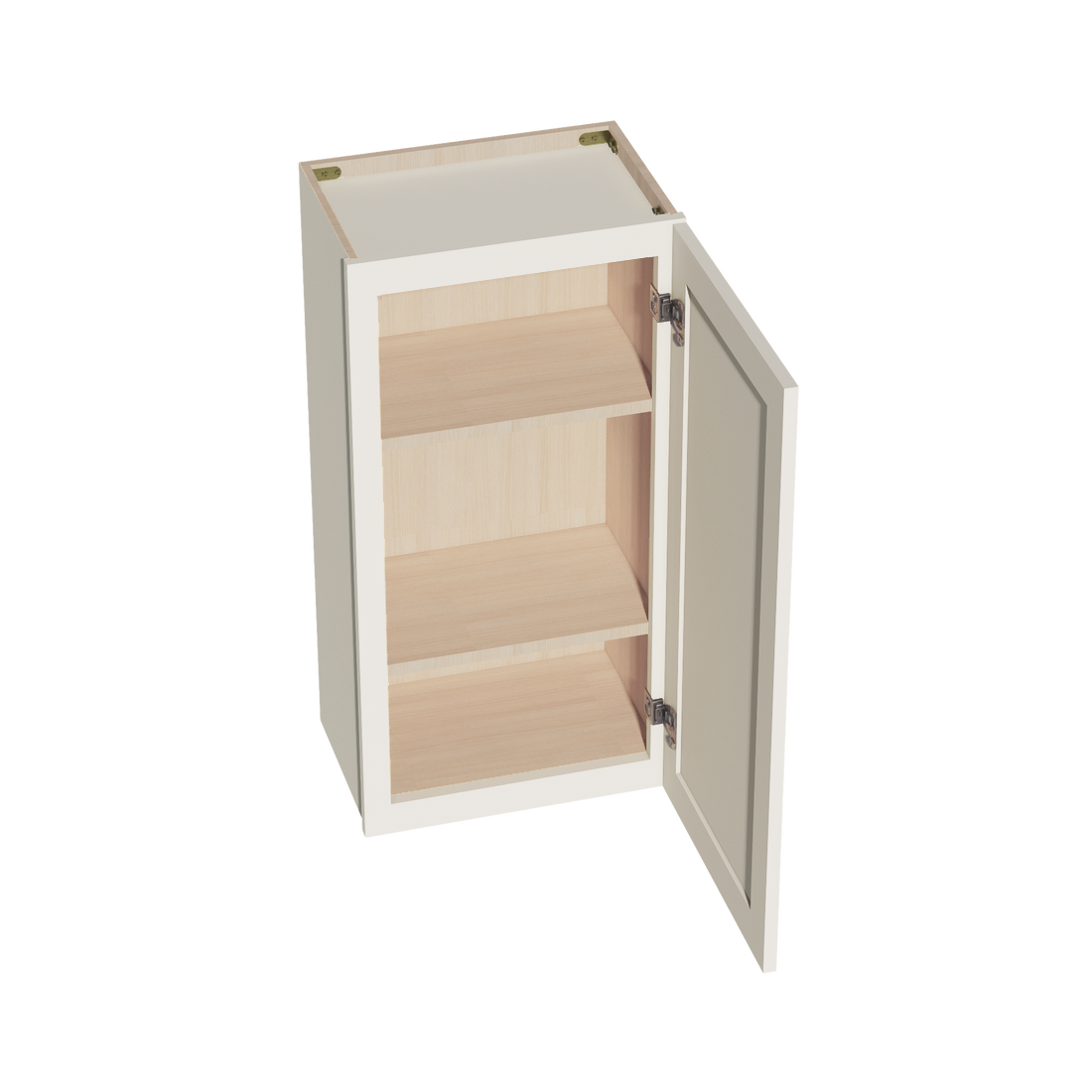 DI-W1836: Dallas Ivory Shaker 18"W x 36"H 1 Door & 2 Shelves Standard Wall Cabinet