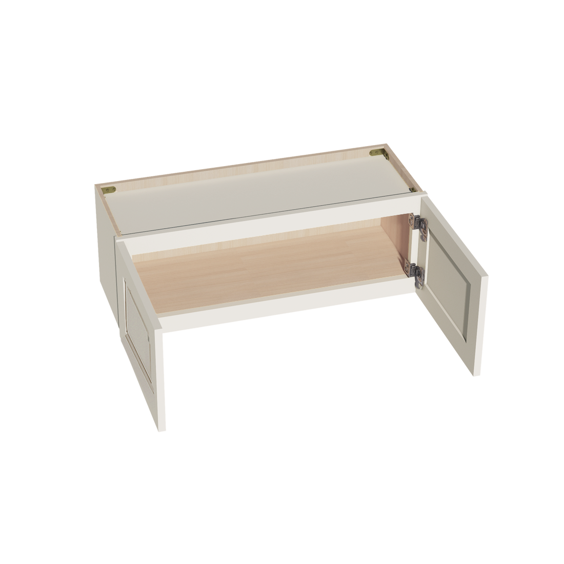DI-W3312: Dallas Ivory Shaker 33"W x 12"H 2 Doors Standard Wall Bridge Cabinet