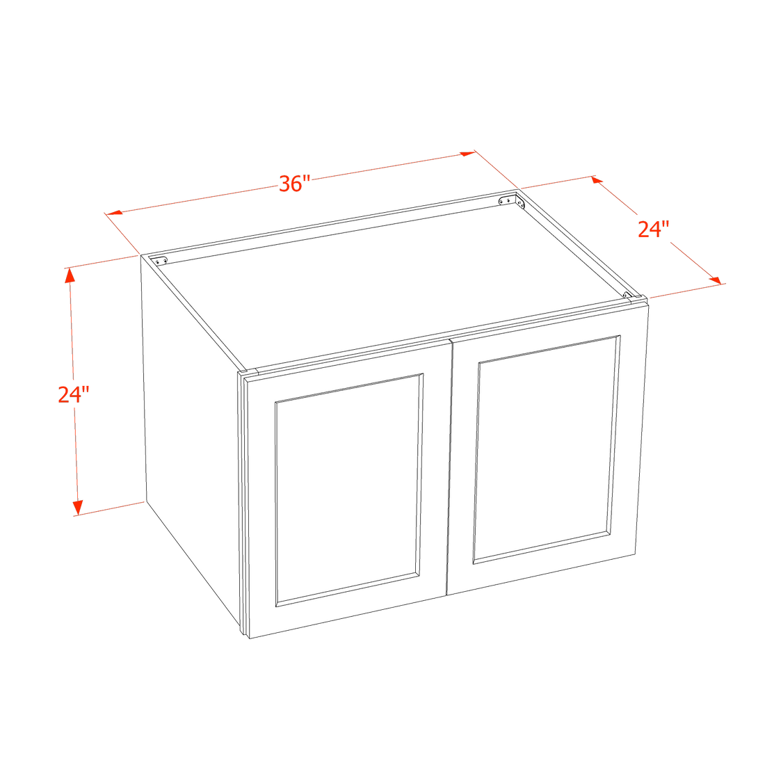 DI-W332424: Dallas Ivory Shaker 33"W x 24"H x 24"D 2 Doors & 1 Shelf Standard Bridge Wall Cabinet