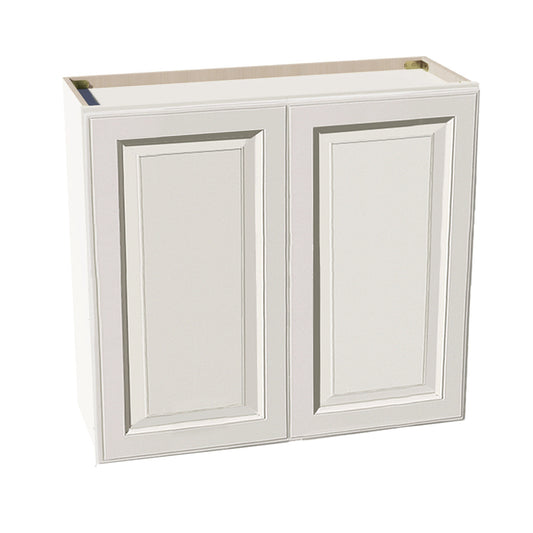 DI-W3330: Dallas Ivory Shaker 33"W x 30"H 2 Doors & 2 Shelves Standard Wall Cabinet