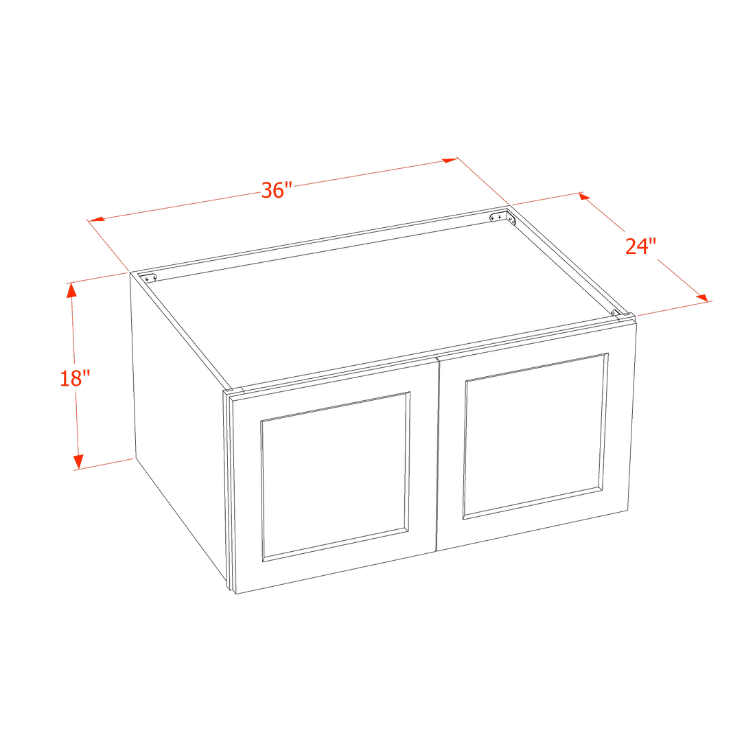 DI-W361824: Dallas Ivory Shaker 36"W x 18"H x 24"D 2 Doors Standard Bridge Wall Cabinet
