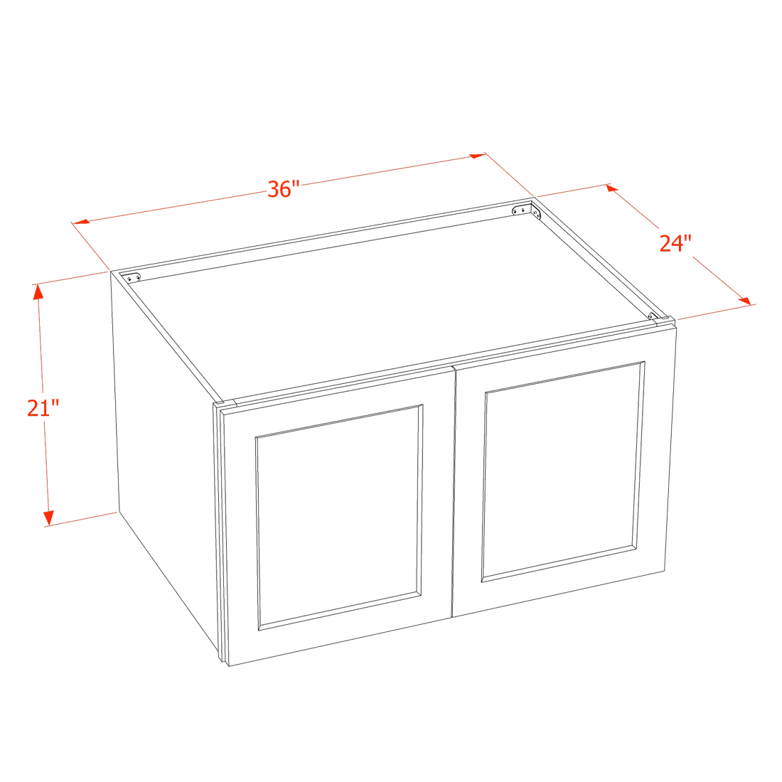 DI-W362124: Dallas Ivory Shaker 36"W x 21"H x 24"D 2 Doors & 1 Shelf Standard Bridge Wall Cabinet