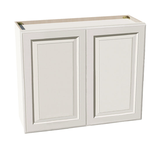 DI-W3630: Dallas Ivory Shaker 36"W x 30"H 2 Doors & 2 Shelves Standard Wall Cabinet