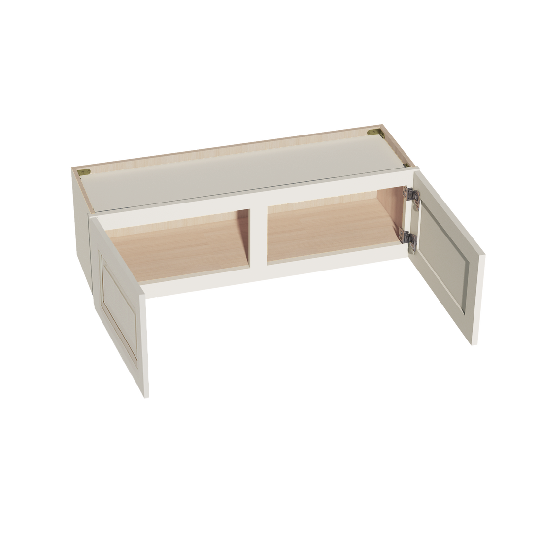 DI-W3912: Dallas Ivory Shaker 39"W x 12"H 2 Doors Standard Wall Bridge Cabinet