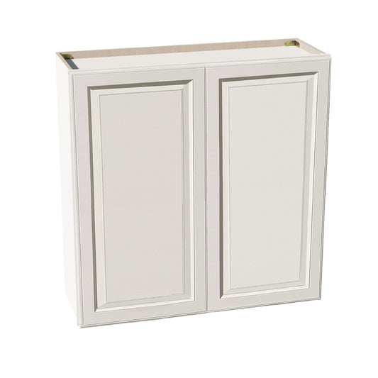 DI-W3636: Dallas Ivory Shaker 36"W x 36"H 2 Doors & 2 Shelves Standard Wall Cabinet