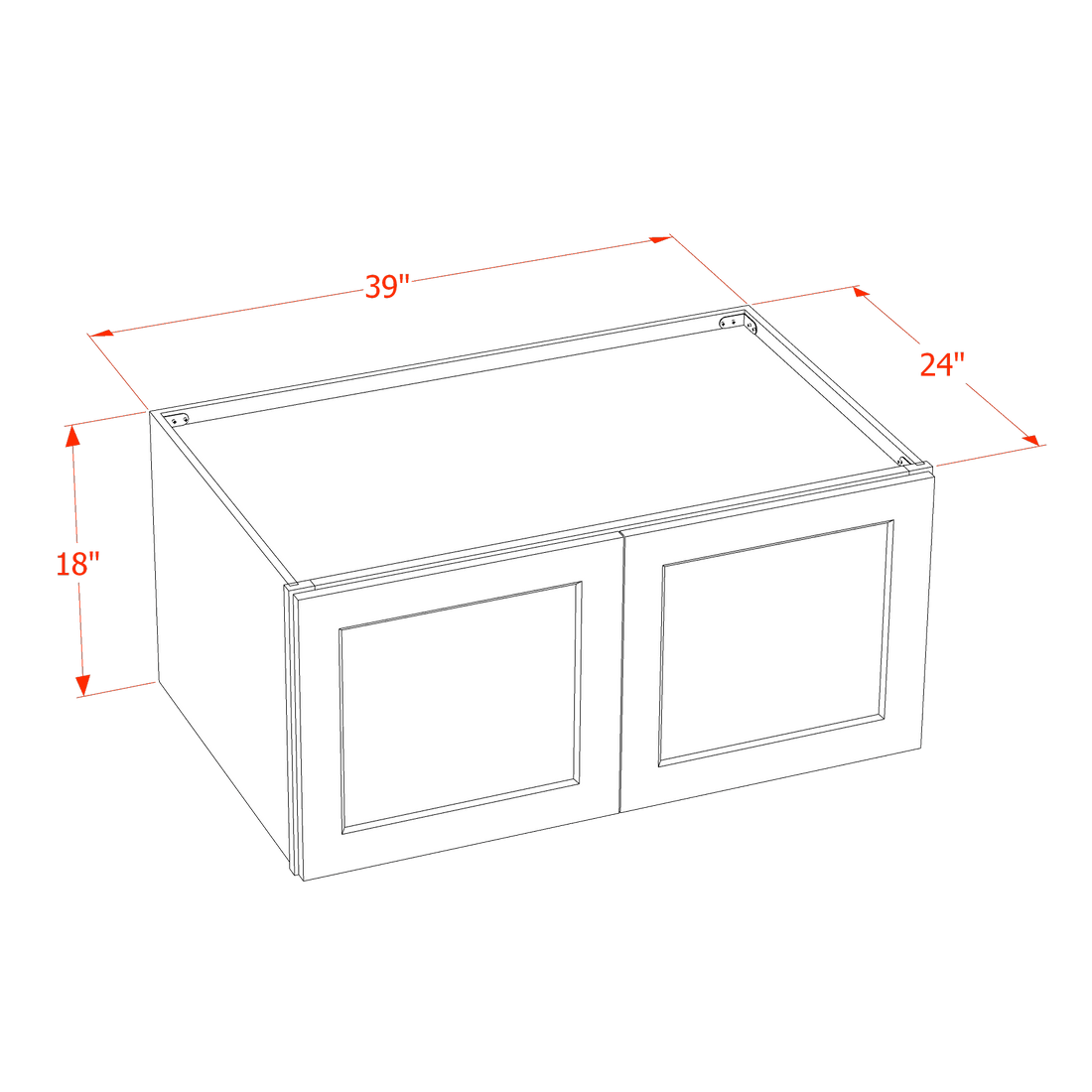 DI-W391824: Dallas Ivory Shaker 39"W x 18"H x 24"D 2 Doors Standard Bridge Wall Cabinet