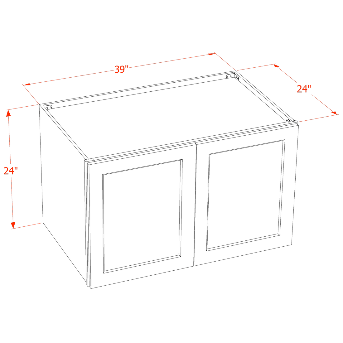 DI-W392424: Dallas Ivory Shaker 39"W x 24"H x 24"D 2 Doors & 1 Shelf Standard Bridge Wall Cabinet
