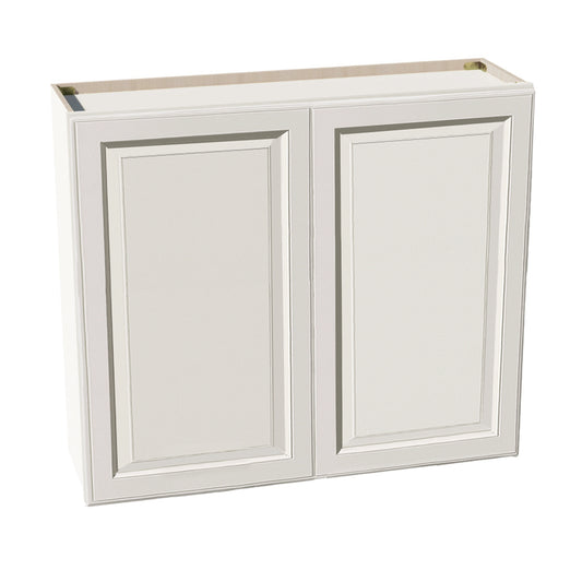 DI-W4236: Dallas Ivory Shaker 42"W x 36"H 2 Doors & 2 Shelves Standard Wall Cabinet