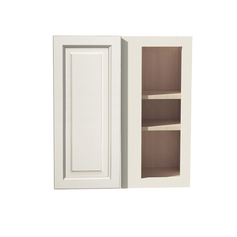 DI-WBC2730: Dallas Ivory Shaker 27"W x 30"H 1 Door & 2 Shelves Wall Blind Corner Cabinets