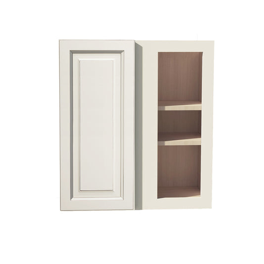 DI-WBC2730: Dallas Ivory Shaker 27"W x 30"H 1 Door & 2 Shelves Wall Blind Corner Cabinets