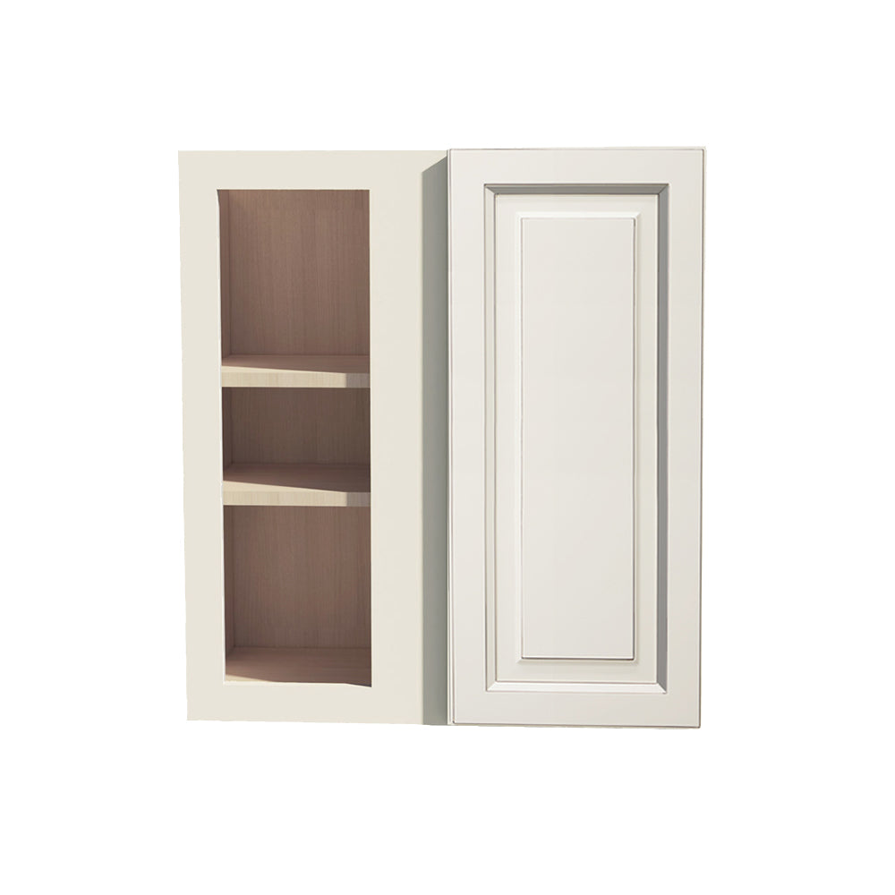 DI-WBC2730: Dallas Ivory Shaker 27"W x 30"H 1 Door & 2 Shelves Wall Blind Corner Cabinets