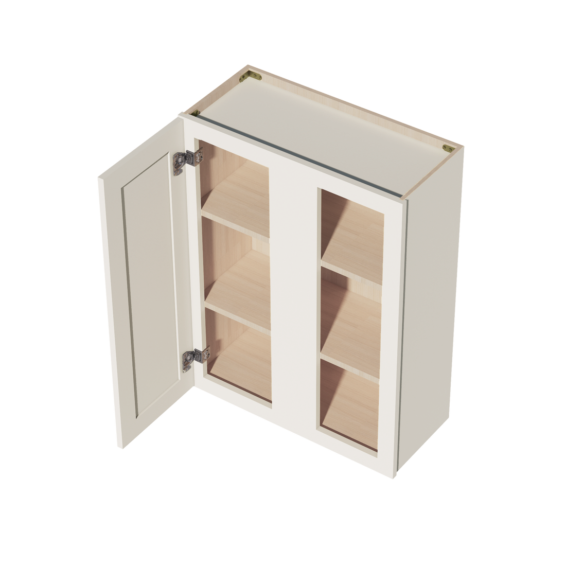 DI-WBC2736: Dallas Ivory Shaker 27"W x 36"H 1 Door & 2 Shelves Wall Blind Corner Cabinets