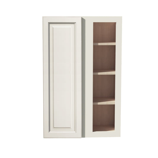 DI-WBC2742: Dallas Ivory Shaker 27"W x 42"H 1 Door & 2 Shelves Wall Blind Corner Cabinets