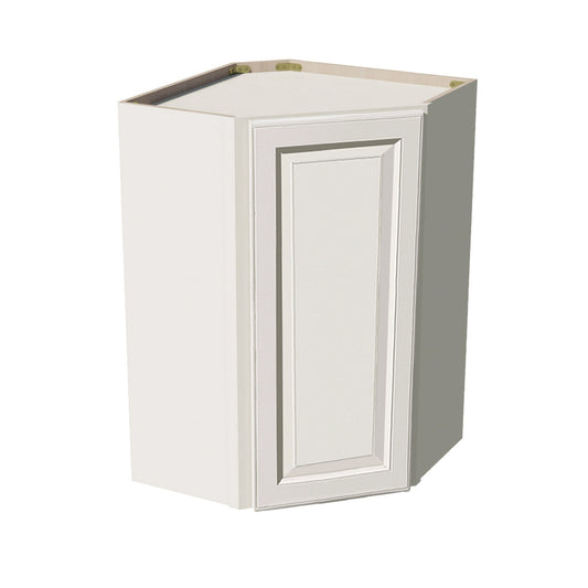 DI-WDI2436: Dallas Ivory Shaker 24"W x 36"H 1 Door & 2 Shelves Diagonal Wall Corner Cabinet