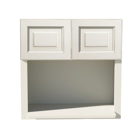 DI-WM3030: Dallas Ivory Shaker 30"W x 30"H 2 Doors Wall Built-in Microwave Cabinets