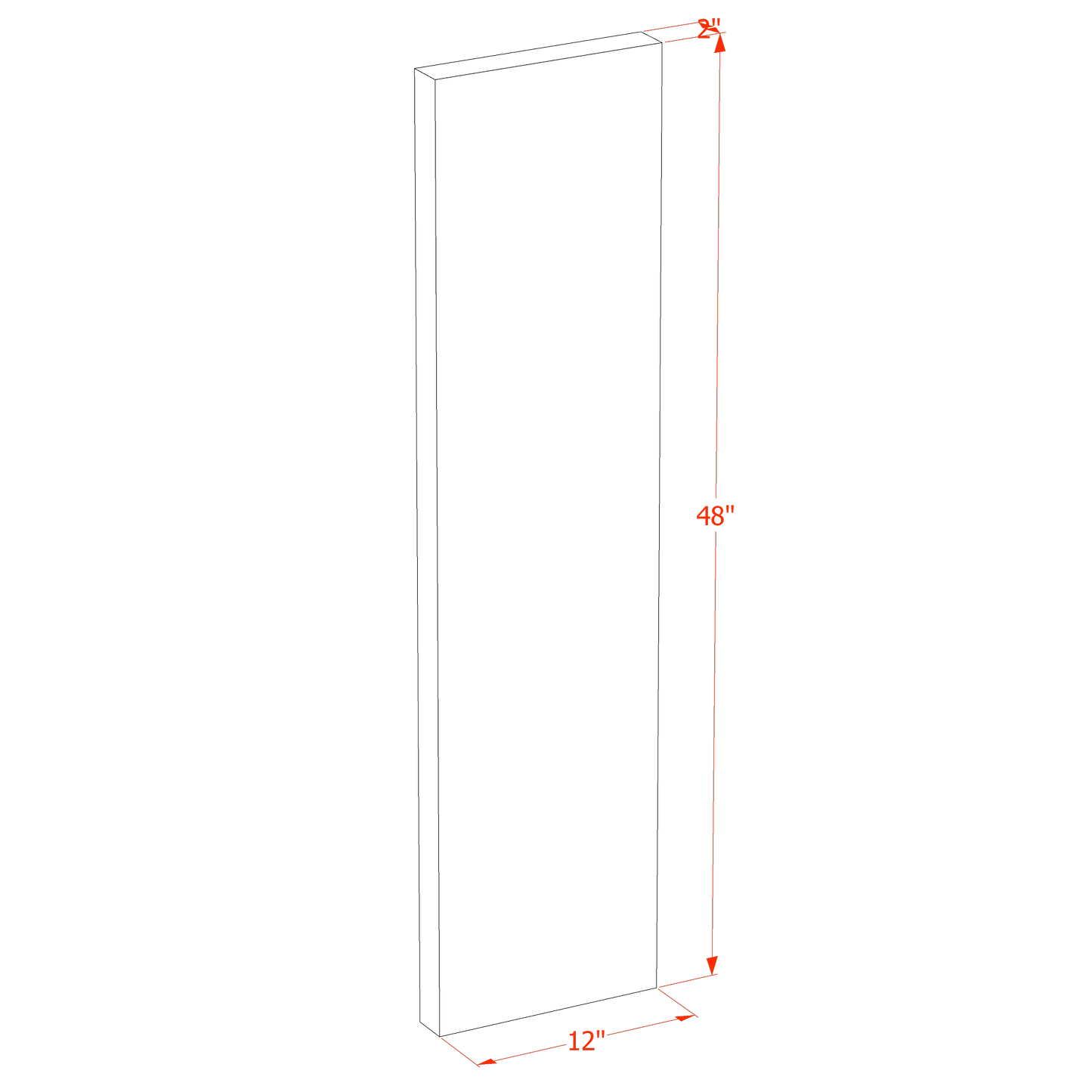 TG-FLS48: Soft Green Shaker 48"W x 2"H x 12"D Flat Shelf