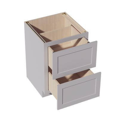 HA-DB24-2: Ash Gray Shaker 24" 2 Drawers Base Cabinet