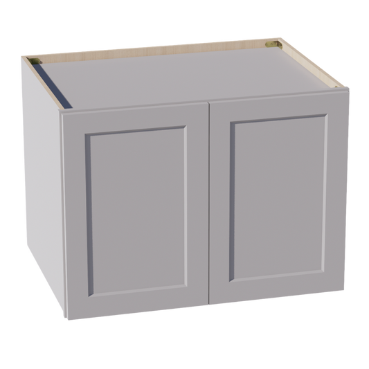HA-W332424: Ash Gray Shaker 33"W x 24"H x 24"D 2 Doors & 1 Shelf Standard Bridge Wall Cabinet