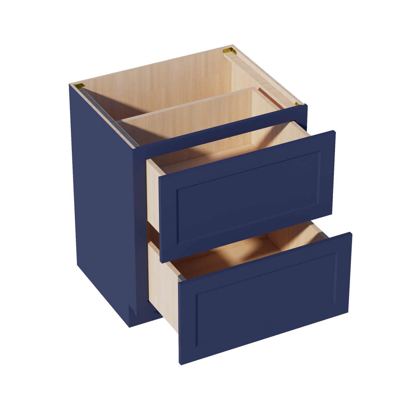 HB-DB30-2: Indigo Blue Shaker 30" 2 Drawers Base Cabinet