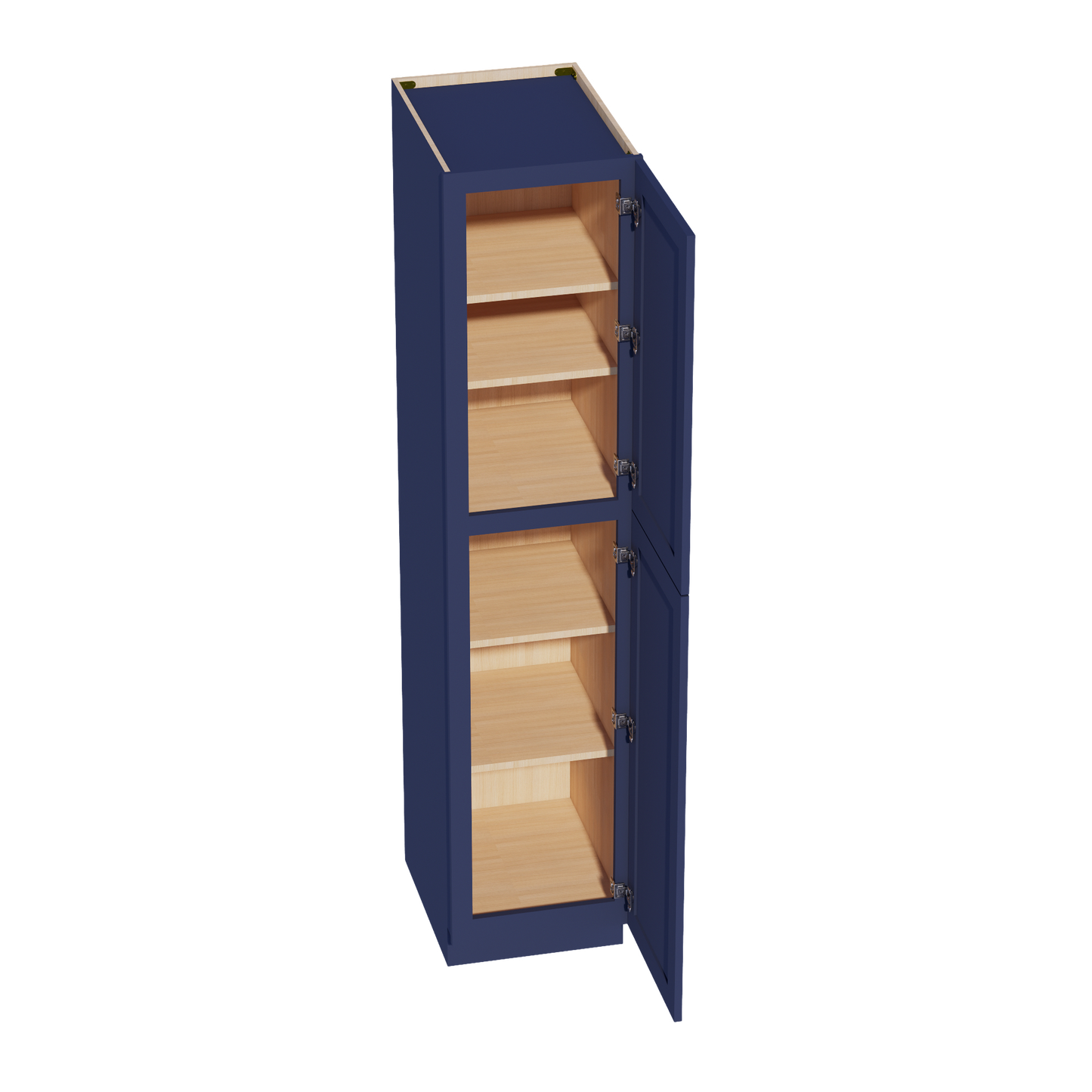 HB-TP1884: Indigo Blue Shaker 18"W x 84"H x 24"D 2 Doors & 5 Shelves Tall Shelf Pantry Cabinets